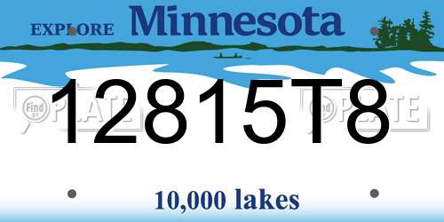 12815T8 Minnesota License Plate