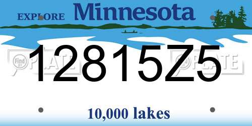 12815Z5 Minnesota License Plate