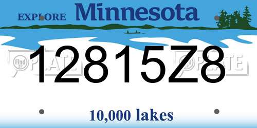 12815Z8 Minnesota License Plate