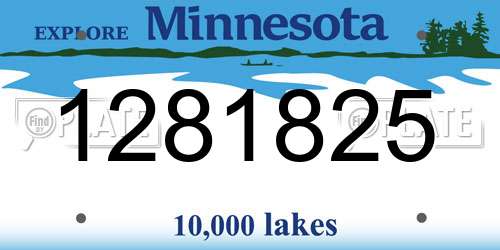 1281825 Minnesota License Plate