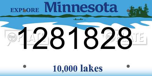 1281828 Minnesota License Plate