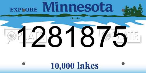 1281875 Minnesota License Plate