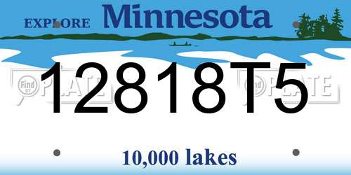 12818T5 Minnesota License Plate