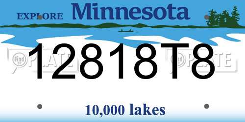12818T8 Minnesota License Plate