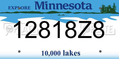 12818Z8 Minnesota License Plate