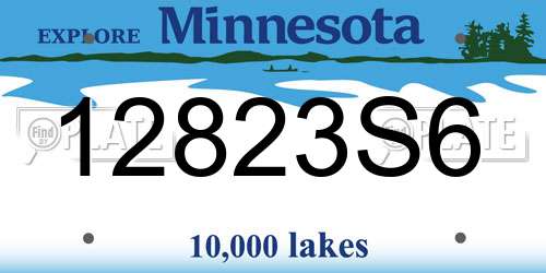 12823S6 Minnesota License Plate