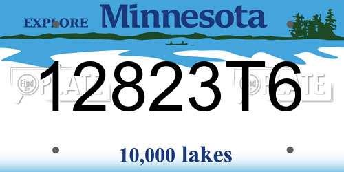 12823T6 Minnesota License Plate
