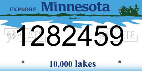 1282459 Minnesota License Plate
