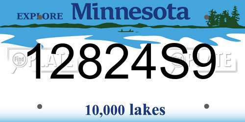 12824S9 Minnesota License Plate