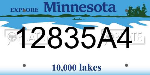 12835A4 Minnesota License Plate