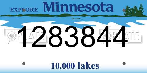 1283844 Minnesota License Plate