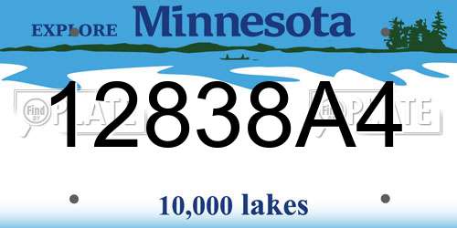 12838A4 Minnesota License Plate