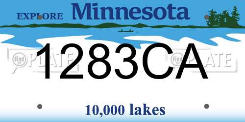 1283CA Minnesota License Plate