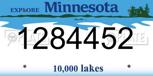 1284452 Minnesota License Plate