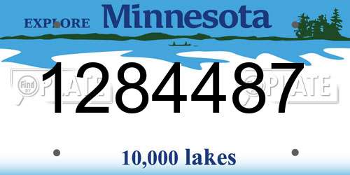 1284487 Minnesota License Plate