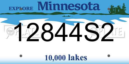 12844S2 Minnesota License Plate