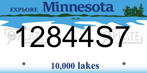 12844S7 Minnesota License Plate