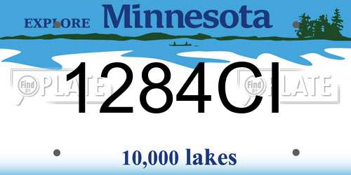 1284CI Minnesota License Plate