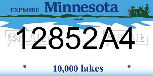 12852A4 Minnesota License Plate