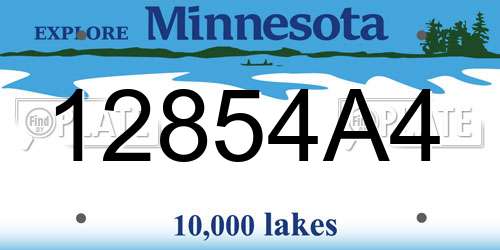 12854A4 Minnesota License Plate