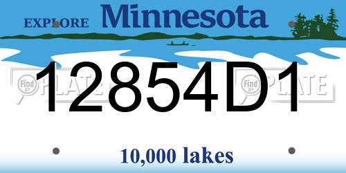 12854D1 Minnesota License Plate