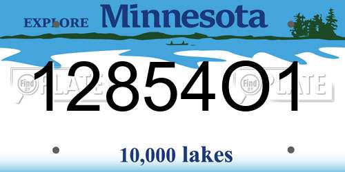 12854O1 Minnesota License Plate