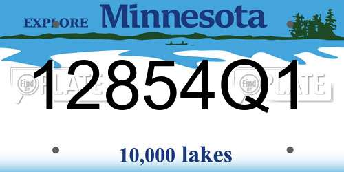 12854Q1 Minnesota License Plate