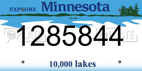 1285844 Minnesota License Plate
