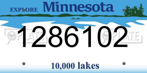 1286102 Minnesota License Plate