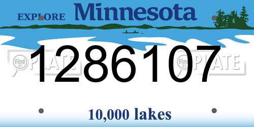 1286107 Minnesota License Plate