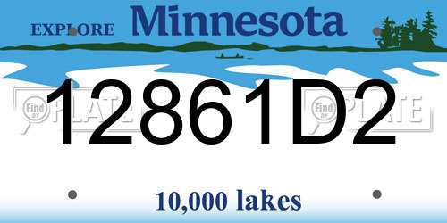 12861D2 Minnesota License Plate