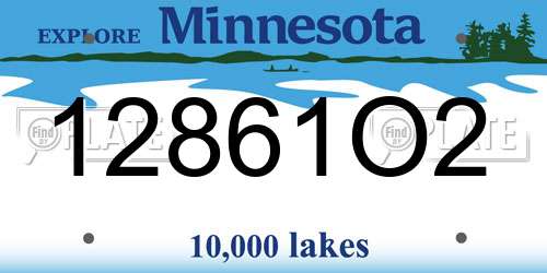 12861O2 Minnesota License Plate