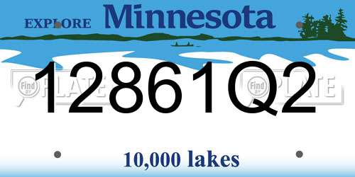 12861Q2 Minnesota License Plate