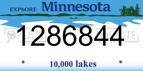 1286844 Minnesota License Plate