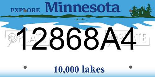 12868A4 Minnesota License Plate