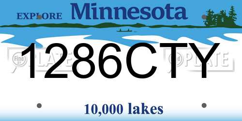 1286CTY Minnesota License Plate