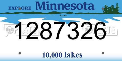 1287326 Minnesota License Plate