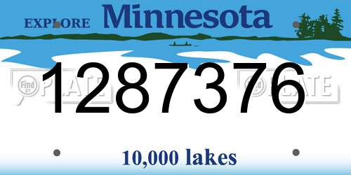 1287376 Minnesota License Plate