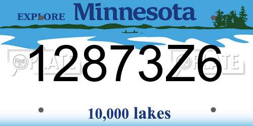 12873Z6 Minnesota License Plate