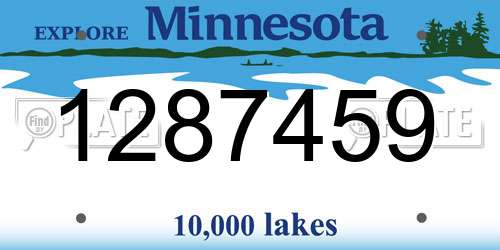 1287459 Minnesota License Plate