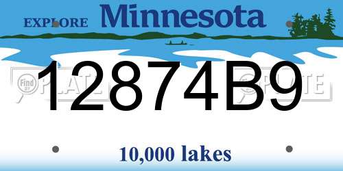 12874B9 Minnesota License Plate