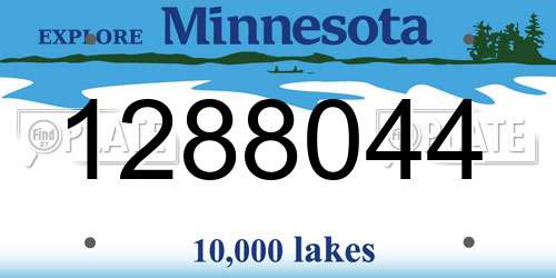 1288044 Minnesota License Plate