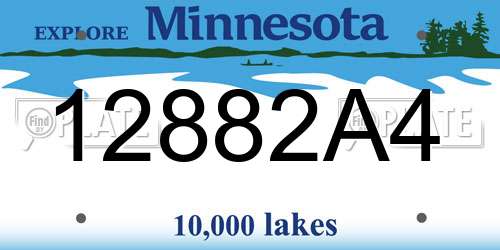 12882A4 Minnesota License Plate