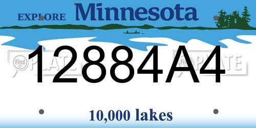 12884A4 Minnesota License Plate