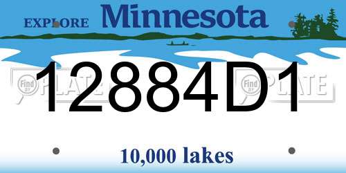 12884D1 Minnesota License Plate