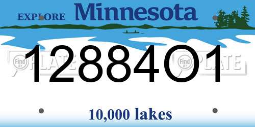 12884O1 Minnesota License Plate