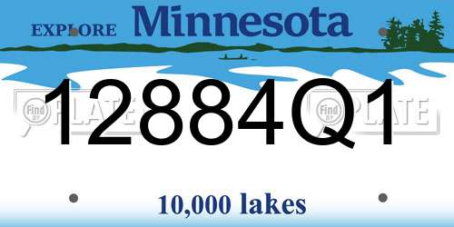 12884Q1 Minnesota License Plate