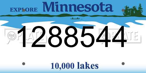 1288544 Minnesota License Plate