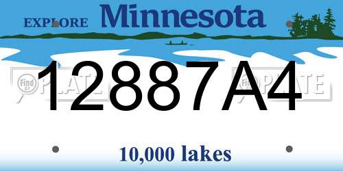 12887A4 Minnesota License Plate