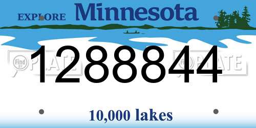 1288844 Minnesota License Plate